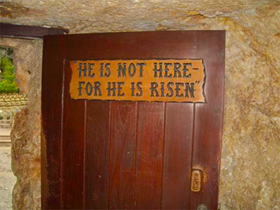 He is Risen Door Sign