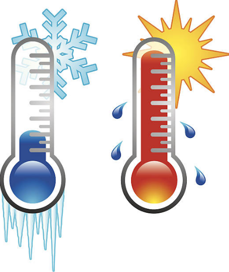 One cold and one hot thermometer