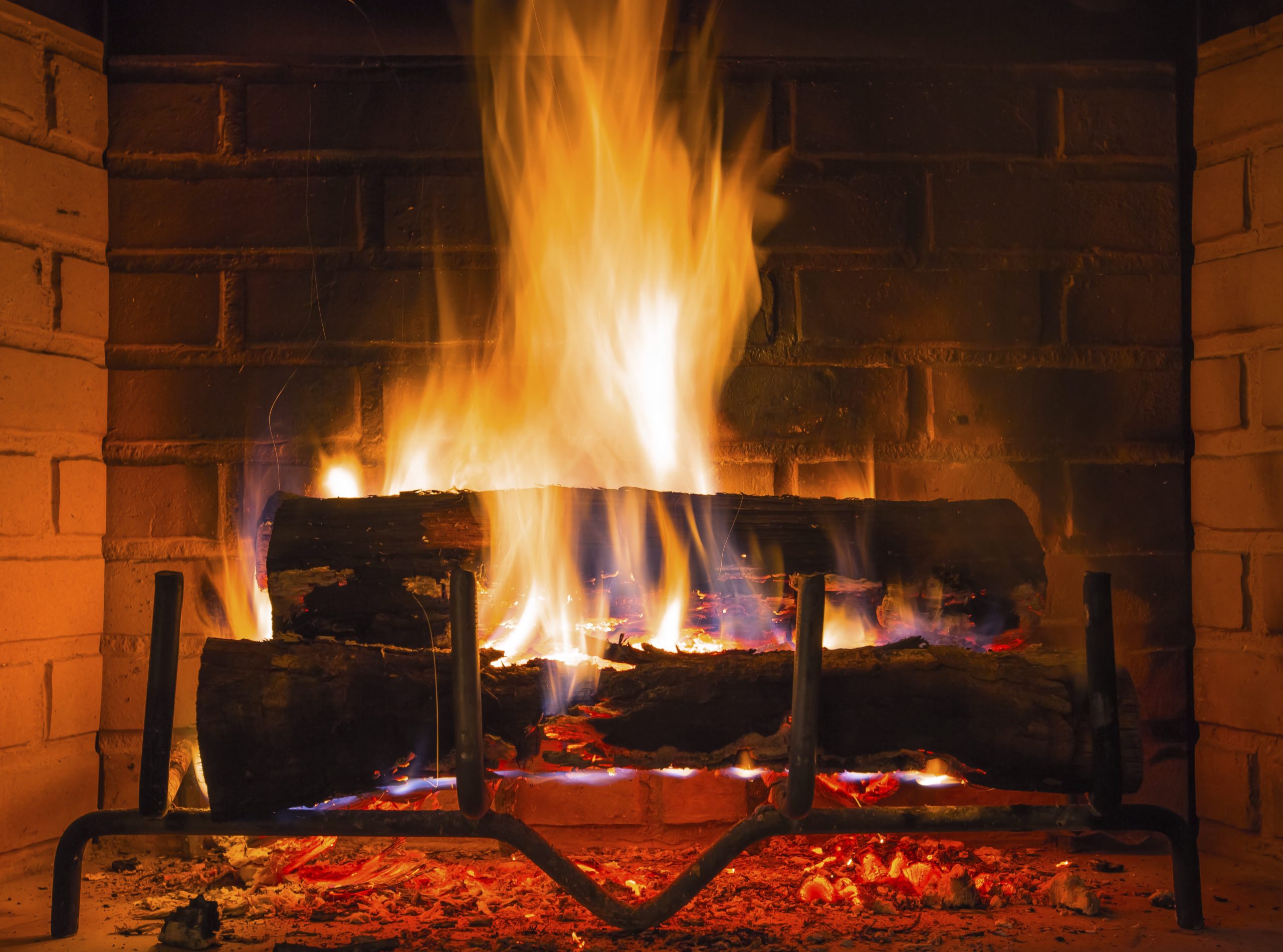 Burning logs in Fireplace
